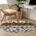 thumbnail image 4 of Round Rugs 4Ft, Cute Dog Claws Round Area Rug Washable Indoor Throw Carpet, Farmhouse Brown Grey Wooden Puppy Pawprints Soft Non Slip Circle Rug for Kitchen Nursery Room Home Decor Aesthetic, 4 of 8