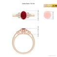 thumbnail image 5 of ANGARA Natural Aeon Vintage Style Oval 1 ct Ruby Solitaire Milgrain Engagement Ring with Trio Accents in 14K Rose Gold for Women (Size-7x5mm) | July Birthstone Jewelry for Her | Natural Ruby Rings, 5 of 10