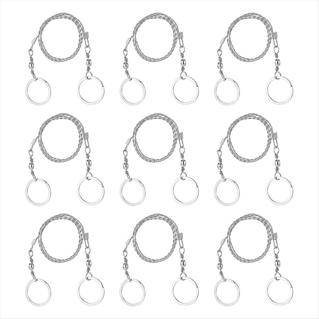 9 Pcs Wire Saw Survival, Stainless Steel Cable Saw Hand Pocket String Rope Saw Emergency Survival Saw