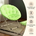 thumbnail image 5 of TOPCHANCES 31" Folding Saucer Chair, Collapsible Lounge Moon Chair with Ottoman, Green, 5 of 9