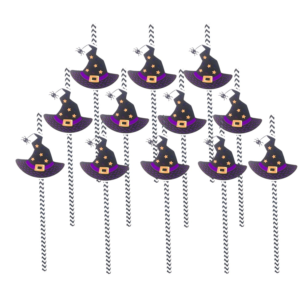 12x Novelty Halloween Party Favors Paper Drinking Straws Party Supplies