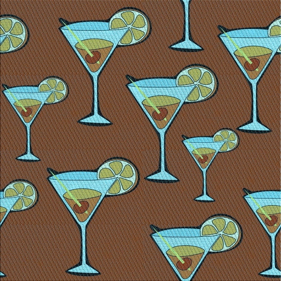 Ahgly Company Indoor Square Patterned Blood Red Brown Area Rugs, 4' Square