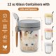 thumbnail image 2 of Recipientes de vidrio para avena con tapa y cuchara – Tarros herméticos para el desayuno, ideales para yogur, pudín de chía y preparación de comidas – Tarros de vidrio transparente con cierre seguro, 2 of 5