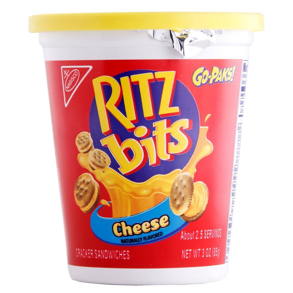 12 PACKS Ritz Cracker Sandwich, Go Pak Bits, Cheese 3.00 Ounces
