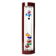 thumbnail image 1 of Termómetro Galileo de vidrio, un diseño con esferas multicolores en un marco de madera con acabado de cerezo, 1 of 5
