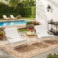 thumbnail image 3 of Vineego 3-Piece Outdoor Patio Conversation Bistro Set with Acacia Wood Side Table,Weather-Resistant Modern Lounge Chairs for Balcony, Backyard, Porch, Poolside, white, 3 of 7
