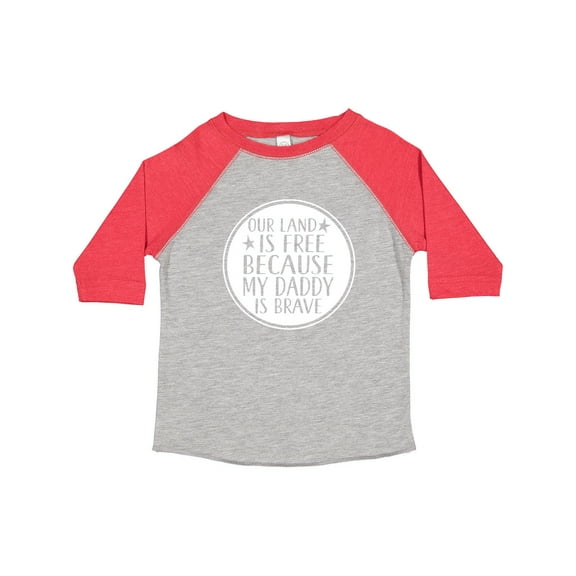 Inktastic Military Daddy is Brave Land is Free Boys or Girls Toddler T-Shirt
