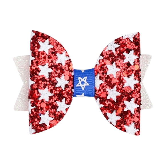 GlamEssence Accessoires pour Cheveux pour Enfants Fête de la Fête de l'Indépendance Drapeau Américain Étoile à Cinq Branches Épingle à Cheveux Nœud