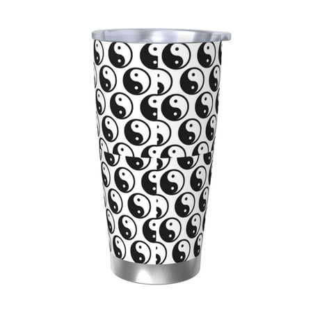 

Uemuo Yin Yang Print Travel Coffee Mug 20oz Double-walled Car Cup Stainless Steel Insulated Tumbler Leak-proof Travel Cup Reusable Straw Car Cup-Without Straw