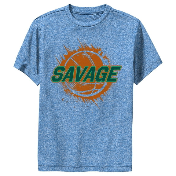 Boy's Lost Gods Savage Basketball Performance Graphic Tee Royal Blue Heather X Large