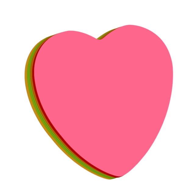Ohufall Cute Heart Shaped Sticky Notes Colorful Decorative Stickers Trendy School Supplies For Primary Middle School Students