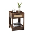 thumbnail image 4 of Smuxee Classic Rattan Nightstand with Drawer and Shelf,Side Tables for Living Room Bedroom,Brown, 4 of 7