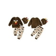 thumbnail image 2 of Qmyliery Baby Boy Thanksgiving Outfits Long Sleeve Turkey Sweatshirt + Pants + Hat Set Toddler Clothes, 2 of 9