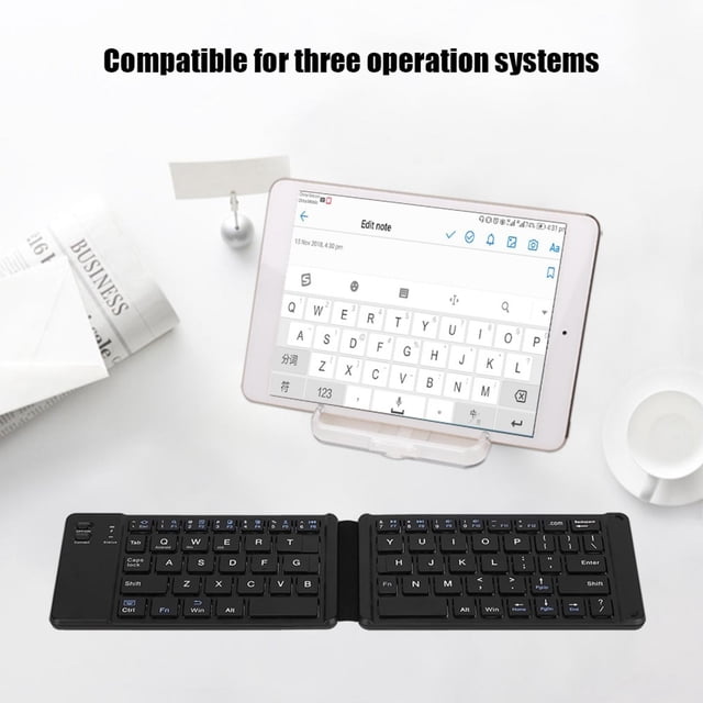 Teclado Inalámbrico Bluetooth Keyboard Plegable USB con Cable Recargable Mini Teclado Inalámbrico Recargable Tama?o Completo Teclado Plegable Ultra Delgado Tama?o de Bolsillo Portátil Conveniencia Unbranded DS06380