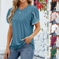 thumbnail image 6 of XMMSWDLA Womens Tops V Neck Summer Petal Sleeve Casual Tshirts Nursing Tops, 6 of 6