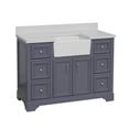 thumbnail image 5 of Zelda 48" Farmhouse Bathroom Vanity with Powder Gray Cabinet and Quartz Top, 5 of 7