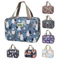 thumbnail image 1 of Toiletry Bag Waterproof Large Capacity Canvas Floral Print Makeup Case Travel Supplies, 1 of 7