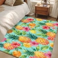 thumbnail image 4 of Turquoise Summer Pineapple Area Rugs 3'x5', Washable Small Throw Rugs for Living Room Bedroom, Tropical Lemon Fruits Leaves Indoor Outdoor Rug Non-Slip Low Pile Carpet Runner Reversible Floor Mats, 4 of 8