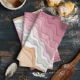 thumbnail image 6 of Pink Coastal Beach Kitchen Towels Set of 3, Water Absorbent Dish Towel, Country Romantic Simple Sea Waves Decorative Hand Towels - Quick Drying Cloth for Cooking Baking, 18x28 Inch, 6 of 8