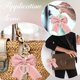 thumbnail image 4 of Llavero rosa con dije para bolso, mochila, llavero con lazo, llavero de perla, accesorios, llavero con colgante de perla en forma de corazón, 4 of 9