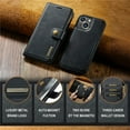 thumbnail image 5 of For iPhone 15 DG.MING Crazy Horse Texture Detachable Magnetic Leather Phone Case,Black,For iPhone 15, 5 of 9
