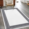 thumbnail image 3 of White Greek Key Large Area Rugs for Bedroom Living Room, Soft Non Slip Carpet Bedside Rug, Geometric Greece Ancient Farmhouse Geo Rectangular Floor Cover Kitchen Accent Rug 4'x6' for Office, 3 of 9