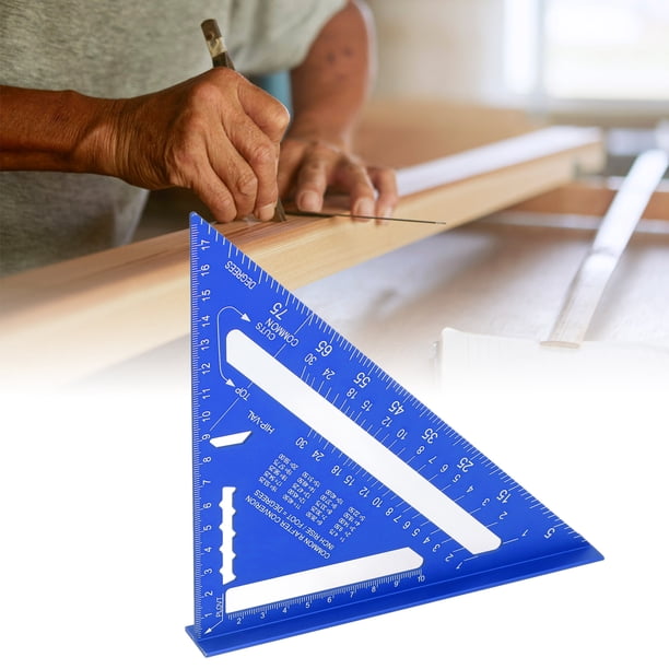 Cuadrado De Viga De 7 Pulgadas, Herramienta De Carpintero Con Regla De 45 Y 90 Grados De Doble Escala De Aleación De Aluminio, Con Marcas Grabadas Y Acabado Mate, Para Proyectos