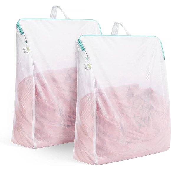 OTraki 2 Sacs à Linge en Maille pour Tissus Délicats, Sacs de Lavage de Vêtements, Sacs de Machine avec Poignée et Fermeture Éclair pour Chaussettes, sous-Vêtements, T-shirts, Bas, Lingerie 20 x 24 Pouces