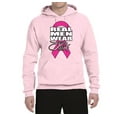 thumbnail image 2 of Wild Bobby, Real Men Wear Pink Awareness Unisex Graphic Hoodie Sweatshirt, Light Pink, Small, 2 of 3