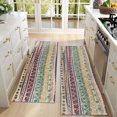 thumbnail image 4 of Kitchen Rugs Sets Of 2,Yellow and Pink Geometric Boho Pattern Anti Fatigue Kitchen Mat Rugs Non Slip Washable,Decorative Kitchen Floor Mats for Kitchen,Sink,Laundry,17"X47", 4 of 5