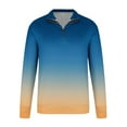 thumbnail image 5 of LODIENY Big and Tall Regular Fit Ombre Shirts for Men Casual 1/4 Zip up Long Sleeve Stand Collar Pullover Sweatshirts Lightweight Trendy Athletic Tops Blue M, 5 of 5