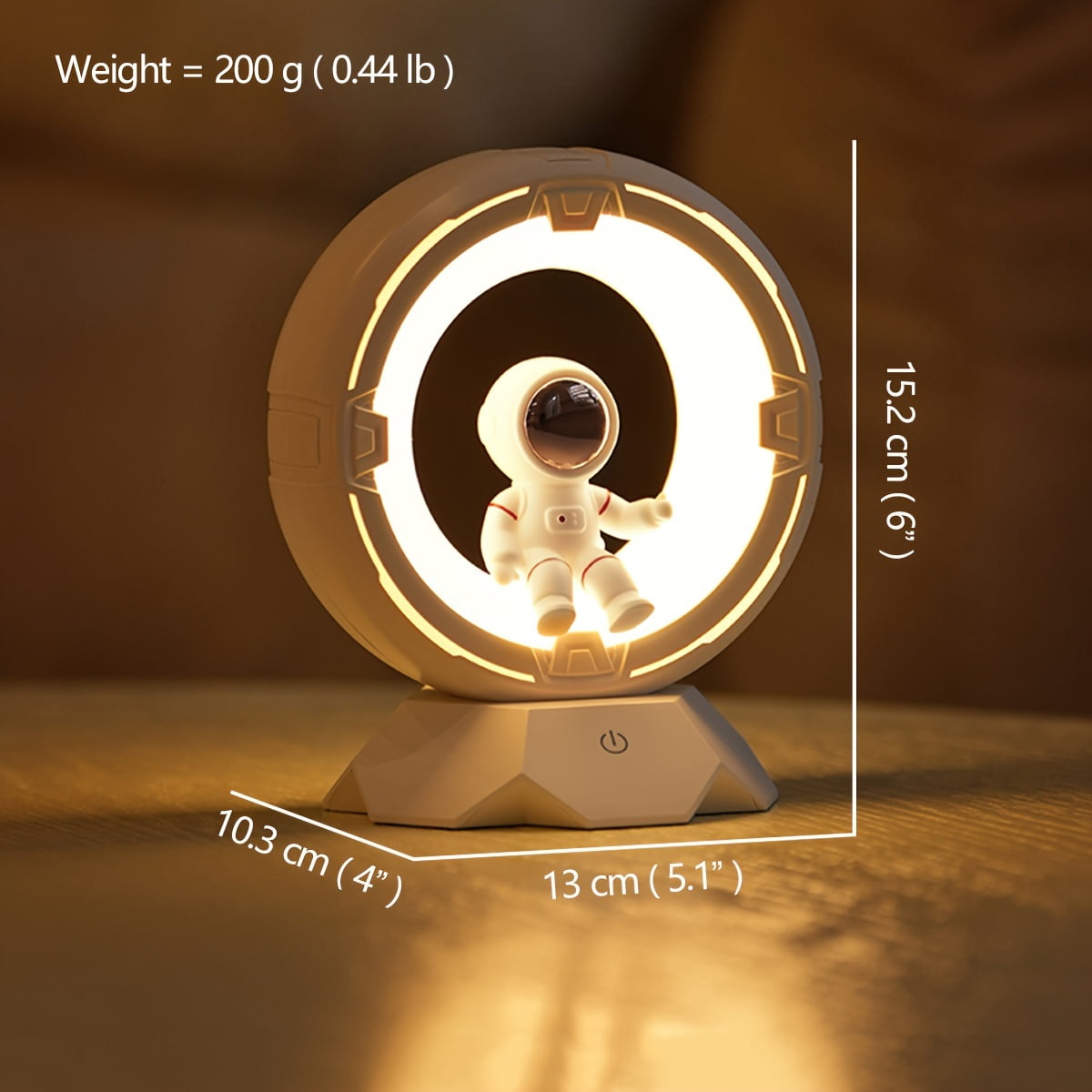 BRAVRAIN Astronaut Night Light - Adjustable Brightness, 3 Color Options, 1200mAh Rechargeable Battery, Touch/Clap Control, Space-Themed Desk Decor, Ideal for Bedroom & Birthday Gifts,
