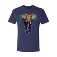 thumbnail image 2 of Wild Bobby, Colorful Rainbow Floral Elephant Animal Lover Mens Premium Tri Blend T-Shirt, Vintage Navy, Small, 2 of 3