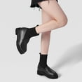 thumbnail image 3 of CMR CHAMARIPA Elevator Shoes For Women - Black Calfskin Sock Loafer Boots 3.15 Inches / 8CM, 3 of 8