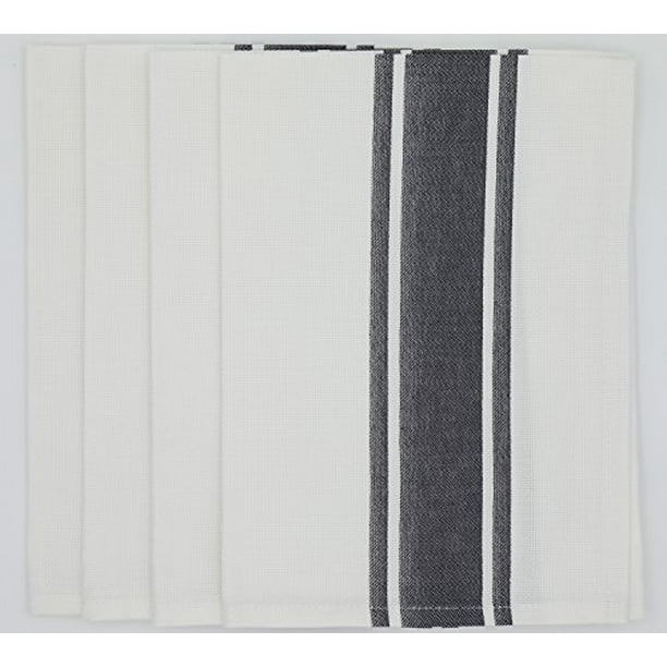 GarnierThiebaut Natte White Cotton Bistro Napkins (Set of 4) Charcoal