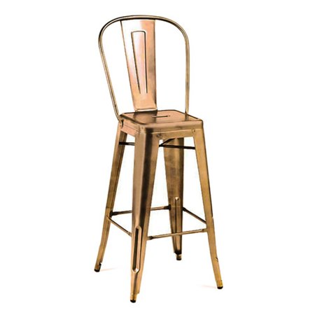 Dreux Vintage Copper High Back Steel Barstool 30 Inch Set Of 4 Dreux Vintage Copper High Back Steel Barstool 30 Inch Set Of 4