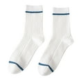 thumbnail image 4 of Baqcunre Crew Socks for Women, 1 Pairs Male Casual Striped Socks Solid Breathable Middle Socks, White Socks Women Crew, Womens Crew Socks Size, 4 of 4