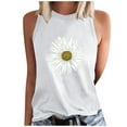 thumbnail image 2 of WREESH Women's Floral Graphic Tank Top Crew Neck Sleeveless Summer Fashion Casual T-Shirts White, 2 of 5