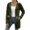 thumbnail image 2 of Jackets for Women Hooded Long Sleeve Thermal Quick-Dry Hoodies Drawstring Waist Regular Fit Functional Side Pockets for Work Casual Weekend Outing | TruBelle,Army Green L, 2 of 7