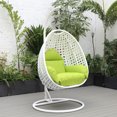 thumbnail image 2 of Hanging Egg Swing Chair - Outdoor Patio Porch Swing Seat - Wicker Hanging Chair with Stand, 2 of 5