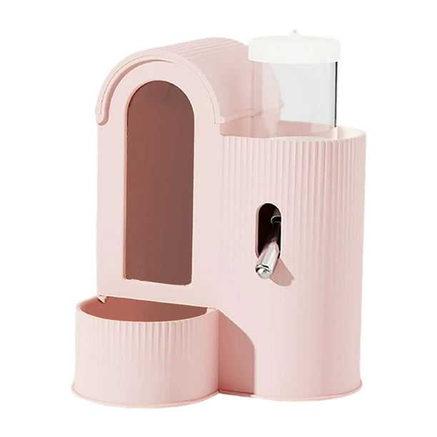 Dispensador de comida y agua para conejos 2 en 1, botella de agua para cerdos, jaula, comedero para conejos de gran capacidad, comedero automático para conejos, adecuado para conejos, hurones, ce...