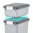 thumbnail image 4 of IRIS 3 Piece 41 Lbs/45 Qt Airtight Pet Food Storage Container Combo with Scoops, Gray, 4 of 6