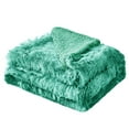 thumbnail image 6 of Exclusivo Mezcla Fuzzy Faux Fur Throw Blanket, Reversible Shaggy Sherpa Fleece Blankets,Fluffy Plush Warm Throws for Couch, Bed, 50x60 Inches, Gradient Teal, 6 of 8