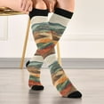thumbnail image 5 of FORMRS Womens Knee High Socks Casual Long Thick Travel Daily Wear, 1 Pair, Abstract Wavy Landscape, 5 of 6