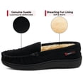 thumbnail image 4 of Alpine Swiss Moccasin Slipper Genuine Suede and Faux Shearling Lining, Black, Men, 4 of 9