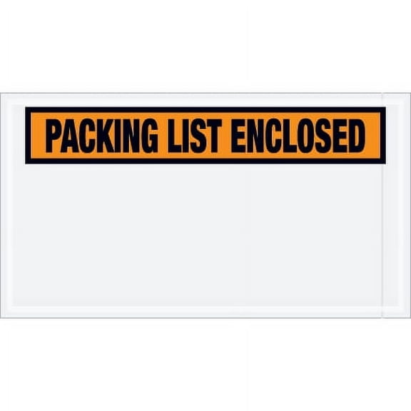 5 1/2" x 10" Orange "Packing List Enclosed" Envelopes - 1000 Per Case