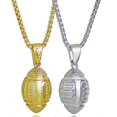 thumbnail image 3 of Vivid Rugby Ball Pendants Sprots Necklace Rugby Stainless Steel Necklace For Men American Cloth Accessories Sports Jewelry, 3 of 5