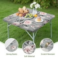 thumbnail image 4 of Soft Polyester Floral Square Tablecloth with Elastic Edge, Premium Polyester with Water-Repellent Coating Perfect for 36x36 Inch Tables, Lightweight and Wrinkle-Resistant, 4 of 5