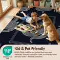 thumbnail image 4 of Design&I 5'x7' Washable Area Rug Snake Minimalist Coiled Serpent Centered Motif Boho Round Print Refined for Small Living Room, Bedroom, Sleek Flatweave Pet Friendly & Non-Slip, 4 of 7