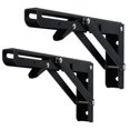 thumbnail image 1 of Soportes de estante plegables negros Máx. Carga 220 lb, soporte de estante montado en la pared para trabajo pesado, ahorro de espacio para banco de trabajo de mesa (8 PULGADAS-2PCS), 1 of 5